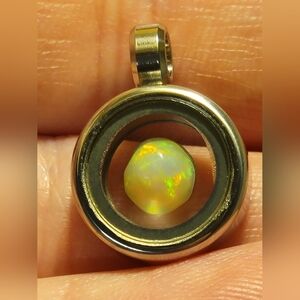 Natural opal pendant - new - Ethiopian Fire Opal Crystal Floating Pendant